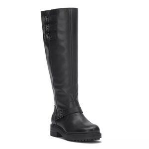 Lucky Brand Black Combat Moto Boots Leather